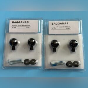 IKEA New BAGGANÄSKnob, black, 13/16 " 4pack kitchen/bathroom cabinets drawer